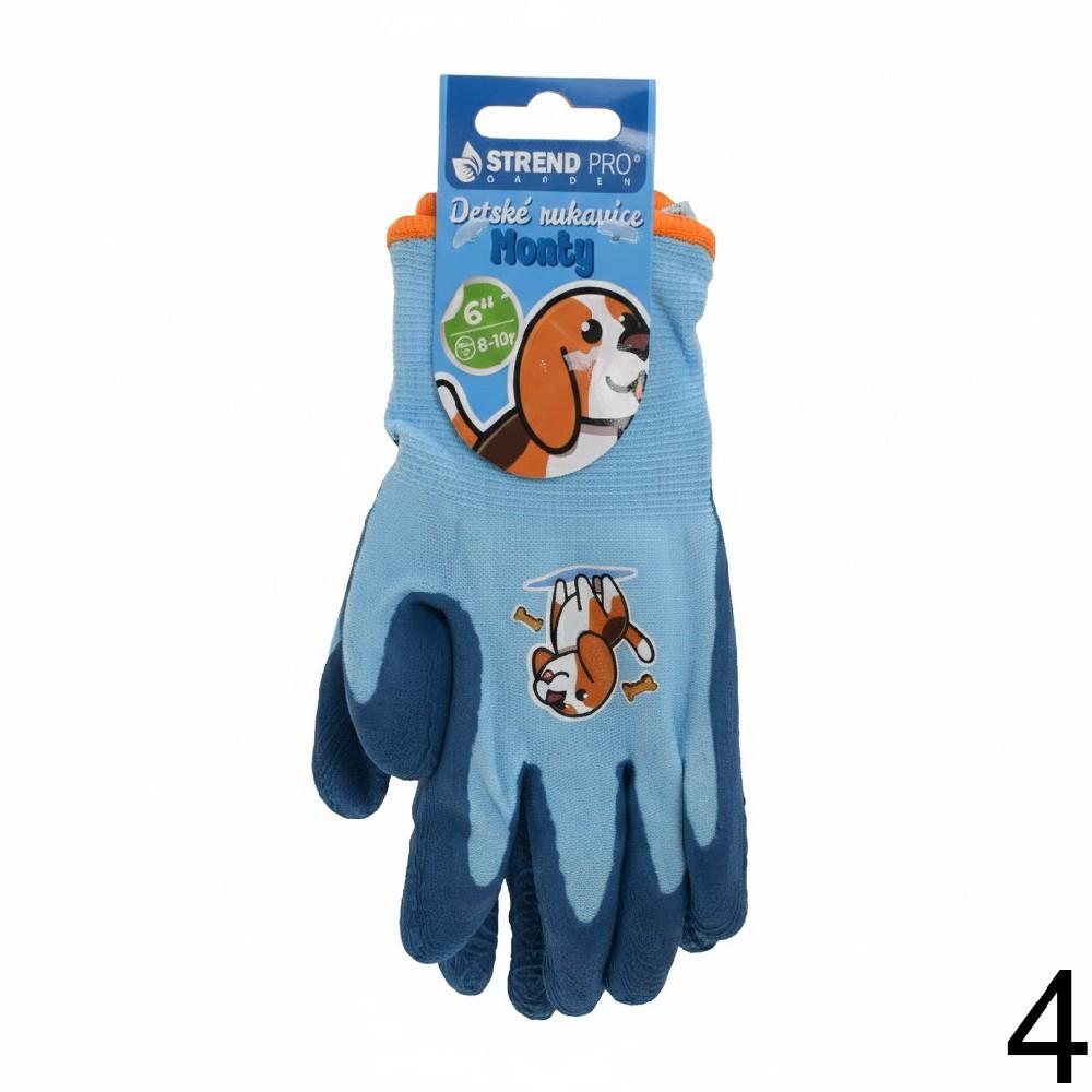 Dětské rukavice Strend Pro mix v žluté a modré barvě.