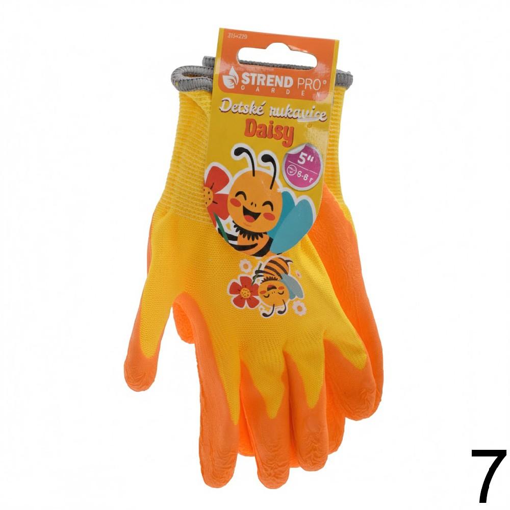 Dětské rukavice Strend Pro mix v žluté a modré barvě.