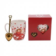 ŠÁLKA s čajítkom 360ml anjel - Šálky a keramika | FLORASYSTEM