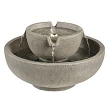 Fontána, dvojvrstvová misa, GRC, solárna vonkajšia D.43cm H.25cm - FLORASYSTEM