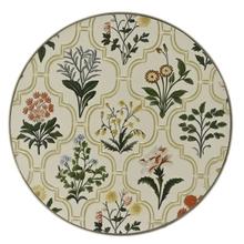 Stôl Coimbra z ocele, vonkajší s kvetinovým vzorom.