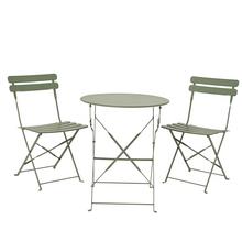 Stôl záhradný stoličky2 mäta Vonkajšia oceľová súprava Helsingborg D.60cm H.71cm - Nábytek | FLORASYSTEM