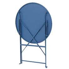 Stôl záhradný stoličky2 modrý Vonkajšia oceľová súprava Helsingborg D.60cm H.71cm