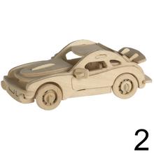 Drevené 3D puzzle z prírodného dreva, Autá,