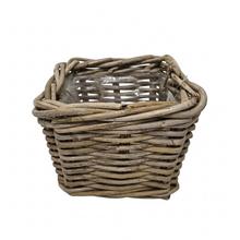 Kôš kubu ratan sivý 27x27x25cm - Proutené obaly | FLORASYSTEM
