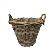 Kôš s uchom kubu ratan sivý pr.40/30cm  - Proutené obaly | FLORASYSTEM