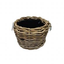 484FL/S Kôš kubu ratan/plast. vklad sivý pr.25/19cm - Proutené obaly | FLORASYSTEM