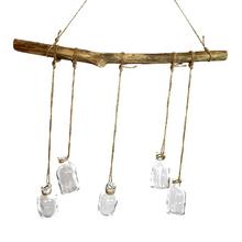 Konár z topoľového dreva so závesom/5 pohármi 58x84x7cm - FLORASYSTEM