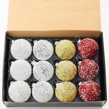 Vánoční skleněné koule mix 4 druhy, 8 cm.