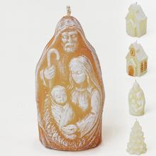 Figurka vánoční svaté rodiny v ecru barvě.