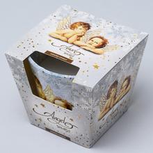 Vánoční vonná svíčka ve skle s motivem andělů.