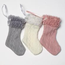 Závěsná ponožka z látky, mix barev, 17 cm.