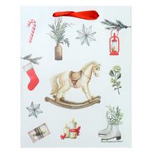 Dárková taška s vánočními motivy.