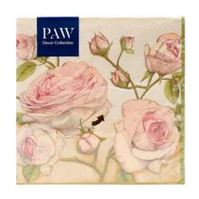 Ubrousky s růžovými květy, 20 ks.