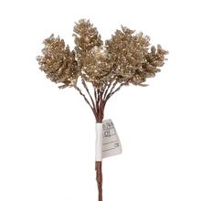 Zápich šišky v šampaňském glitru, 12 cm.