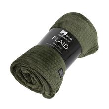 Zelený přehoz s texturou, rozměr 180x130 cm.