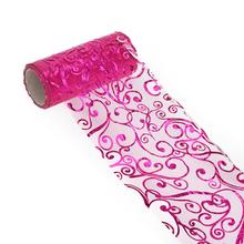 Růžová organza s dekorativním vzorem