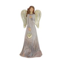 Dekorační anděl srdce zlatý a šedý