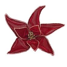 Umělá vánoční růže bordová na sponě.