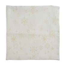 Povlak na polštář s krémovo-zlatým vzorem vloček.