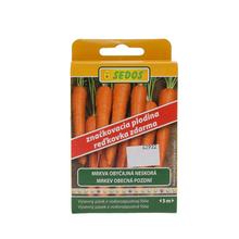 Semena mrkve a zeleniny v obalu.