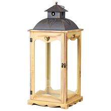 Lampa ze dřeva a kovu s přírodním vzhledem, 60 cm vysoká.