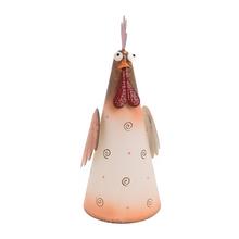 Bílý-hnědý kohout z kovu