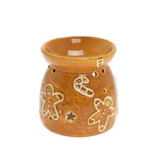 Aromalampa hnědá s perníkovým vzorem.