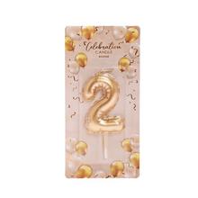 Zlatá dortová svíčka číslo 2