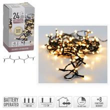 LED světelný řetěz s 24 teplými bílými LED diodami.