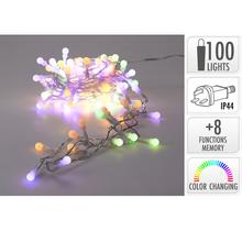 LED světelný řetěz s 100 světly a 8 funkcemi, IP44