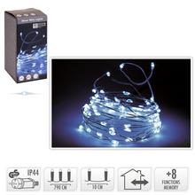 Vánoční LED světla na drátu s 80 LED diodami, studená bílá, vhodná pro venkovní a vnitřní použití.