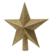Zlatá glitrová hvězda z polystyrenu.