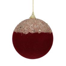 Vánoční ozdoba z pěny s flitry, průměr 10 cm.