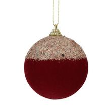 Vánoční ozdoba z pěny s flitry, průměr 8 cm.