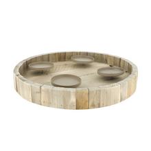 Stojan na svíčky z historického dřeva o průměru 38 cm.