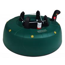 Stojan na živý stromeček, zelený, s mechanismem na upevnění.