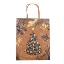 Vánoční papírová taška s motivem stromečku.