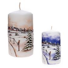 Vánoční svíčky s krajinou