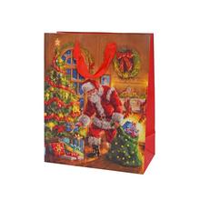 Vánoční papírová taška se Santou