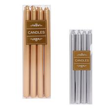 Sada vánočních svíček v metalické barvě, 20 cm, 8 kusů.