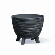 Kulatá miska na nožičkách v antracitové barvě.