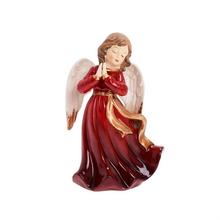 Dekorační anděl s červeným rouchem a bílými křídly.