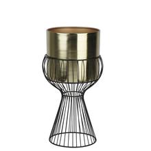 Květináč obal se stojanem, zlatý a černý