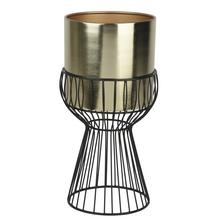 Květináč obal se stojanem, zlatý a černý