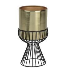 Květináč obal se stojanem, zlatý a černý