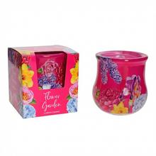 Vonná svíčka Flower Garden ve skleněném obalu.