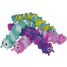 Fidget Pop N' Stick hračka, housenka v různých barvách.