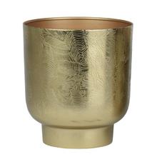 Květináč se zlatým vzorem listů